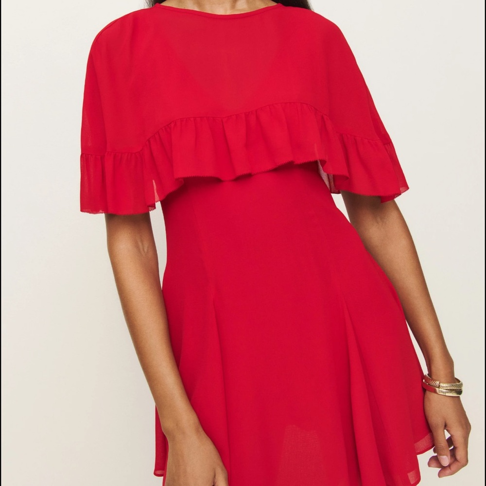 Reformation Zelena Red Mini Dress